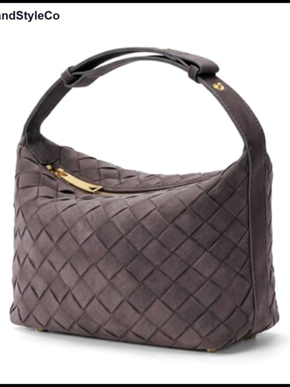 Hand-Woven Faux Suede Hobo Shoulder Bag for Women Multi-Way Strap